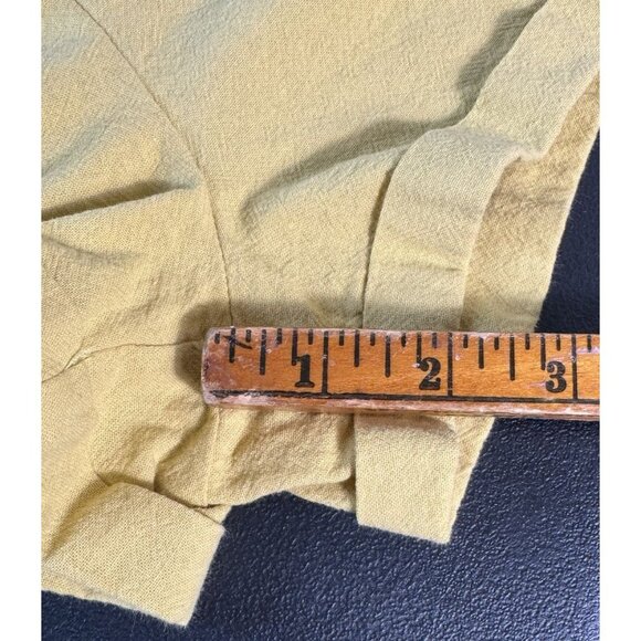 SHEIN Yellow Linen Blend Tie Shoulder Shortalls Romper Women's‎ Size L 8 10 - Picture 5 of 8